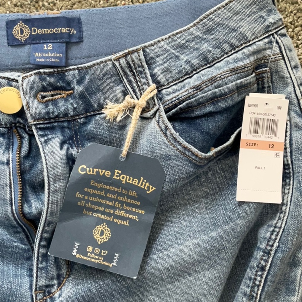 Democracy ab solution sky rise round up wide leg jeans with double side seam, 12 - Picture 5 of 8